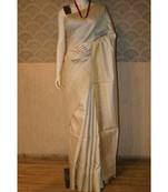 Ivory Shade Tussar Moonga Silk saree with blouse