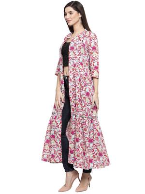 Indibelle Pink printed cotton party-tops

 4