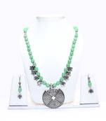 Green pearl necklace-sets