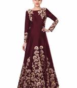 Maroon Colour Dori Work Gown