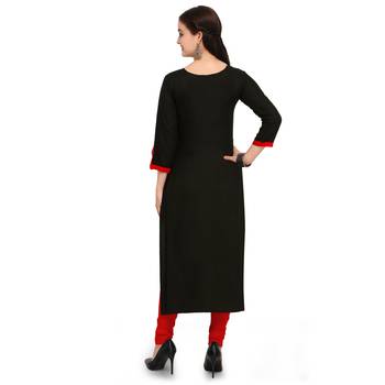 Black plain rayon ethnic-kurtis 2