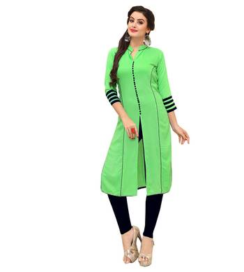 Green embroidered rayon ethnic-kurtis 1