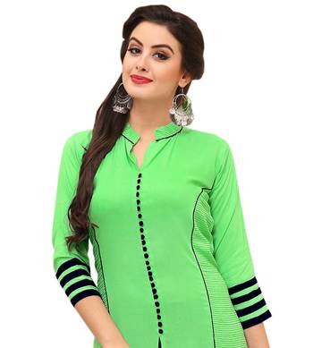 Green embroidered rayon ethnic-kurtis 3