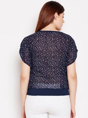 Blue printed cotton tops 2