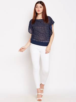 Blue printed cotton tops 3