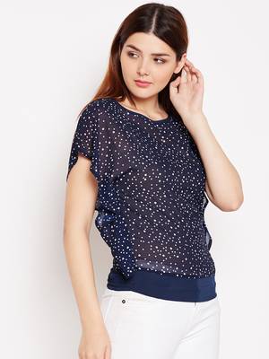 Blue printed cotton tops 5