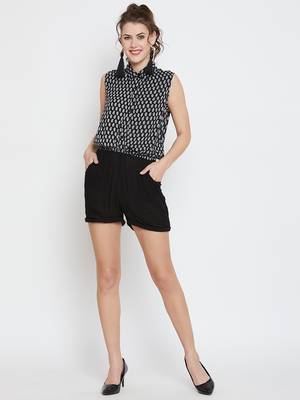 Black printed rayon tops 3