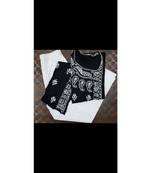 black Lucknowi Chikan Angarkha Set