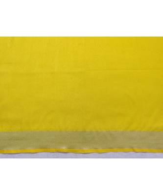White Linen saree with zari border in checkered pattern 4