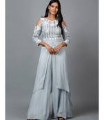 Grey Sequins work kurta in Georgette and Pallazo