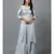 Grey Sequins work kurta in Georgette and Pallazo