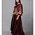 Maroon Floral Cape Suit