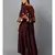 Maroon Floral Cape Suit