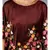 Maroon Floral Cape Suit