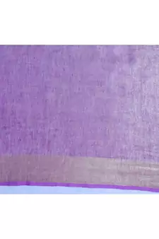 Light Lavendar Tissue Linen saree with blouse with Broad Zari Border
