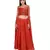 Miracolos Red Hand Embellished Sequins Ethnic Party Dress