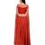 Miracolos Red Hand Embellished Sequins Ethnic Party Dress