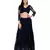 Dark Blue Georgette Embroidered Net Lehanga with pin tucks pleated blouse