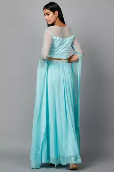 Women's Katdana Sequins Embroidered Wedding Lehenga in Blue