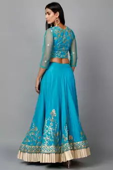 Turquose Blue Gota Patti Lehenga