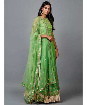Parrot Green Gota Patti Lehenga 2