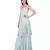 Light Blue Embroidered halter neck kurta with Georgette Lehanga set
