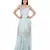 Light Blue Embroidered halter neck kurta with Georgette Lehanga set