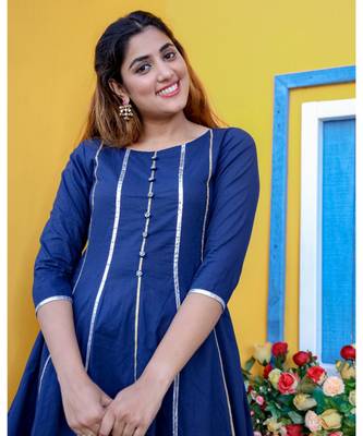 Blue Criss Cross Gota Kurta With Pant (Set of 2) 4