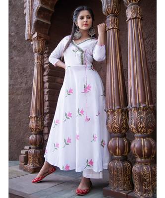 White Angrakha Pant Set With Dupatta (Set of 3) 3