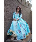 Sky Blue Kanchali Anarkali Suit (set of 2)