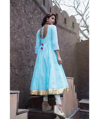 Sky Blue Kanchali Anarkali Suit (set of 2) 4