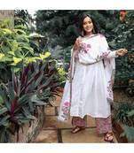 Garden Edge White Anarkali Suit (Set of 3)