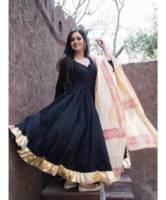 Black Kanchali Anarkali Suit (set of 2) 1