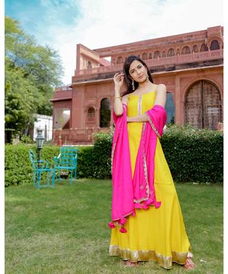 Tales Of Yellow Kurta Skirt Set With Dupatta (Set of 3) 1
