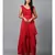 Red Floral Self Design Georgette Dress