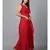 Red Floral Self Design Georgette Dress