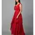 Red Floral Self Design Georgette Dress