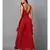 Red Floral Self Design Georgette Dress