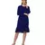 Women's Pin Tucks Georgette Midi Casual Dress Blue