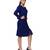 Women's Pin Tucks Georgette Midi Casual Dress Blue
