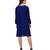 Women's Pin Tucks Georgette Midi Casual Dress Blue