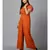 Women's Drape Georgette Party/ Casual Jumpsuit in Brown