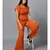Women's Drape Georgette Party/ Casual Jumpsuit in Brown