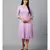 Women's Round Neck Georgette Party/ Casual Dress in Mauve