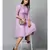 Women's Round Neck Georgette Party/ Casual Dress in Mauve