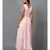 Women's Sleeveless V- Neck Draped Peach Chiffon Evening Maxi   Gown