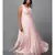 Women's Sleeveless V- Neck Draped Peach Chiffon Evening Maxi   Gown
