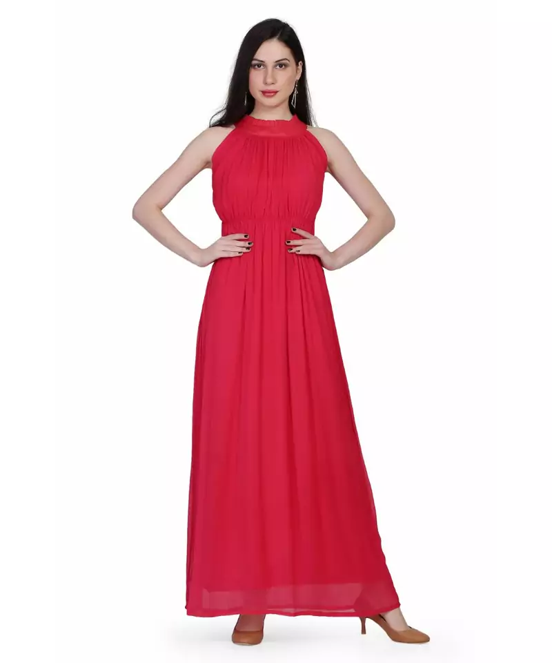 Women's Drape Chiffon Party/ Evening/ Dress in Red Cherry