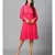 Women's Pink Chiiffon Casual Midi Dress