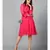 Women's Pink Chiiffon Casual Midi Dress